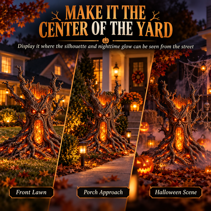 🪾🎃 Enchanted Haunted Tree Light-Spooky Glowing Halloween Yard Sculpture 👻