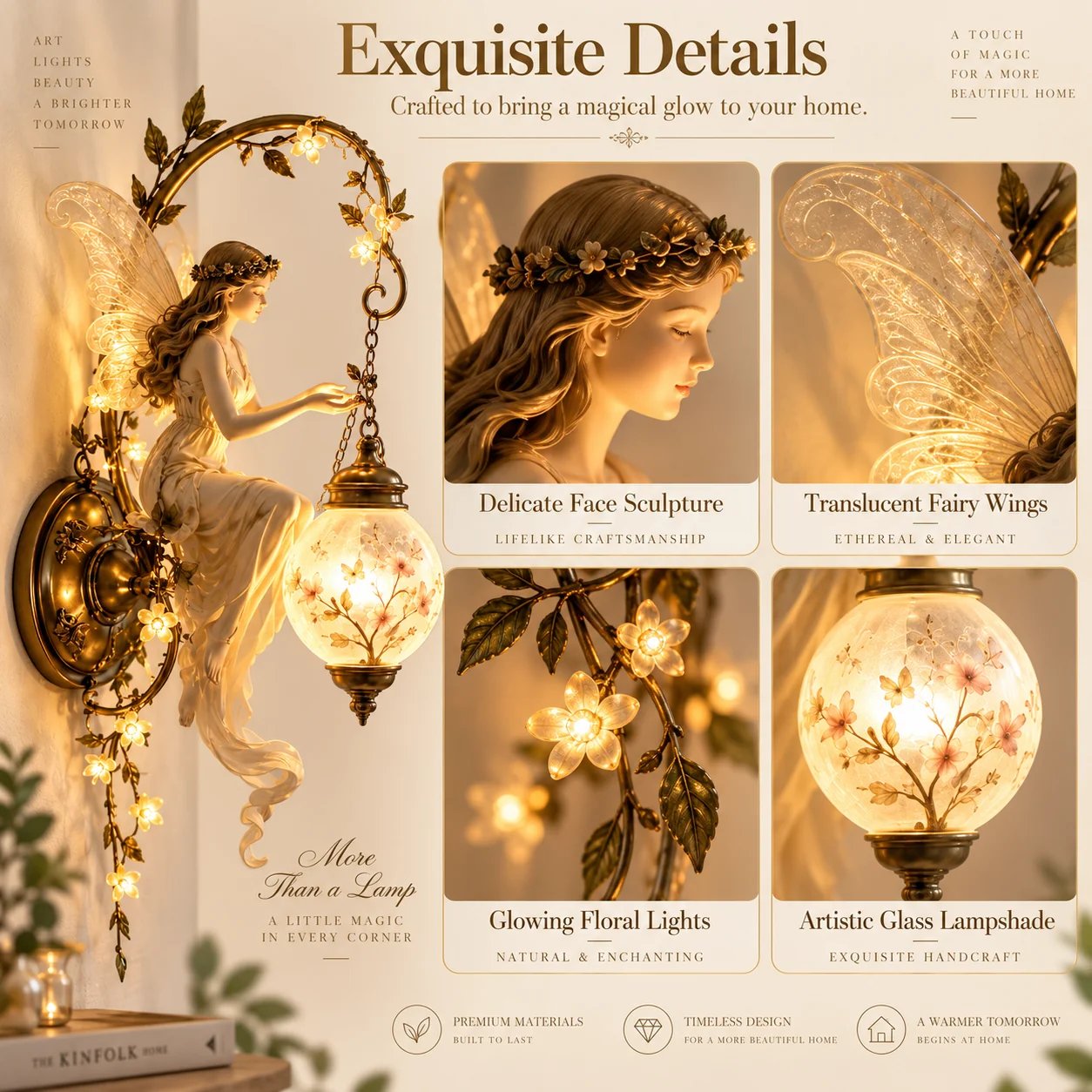 ⏰ Limited stock 50% discount - 🧚✨ Enchanted Fairy Flower Lantern Wall Light 🌸🏮å