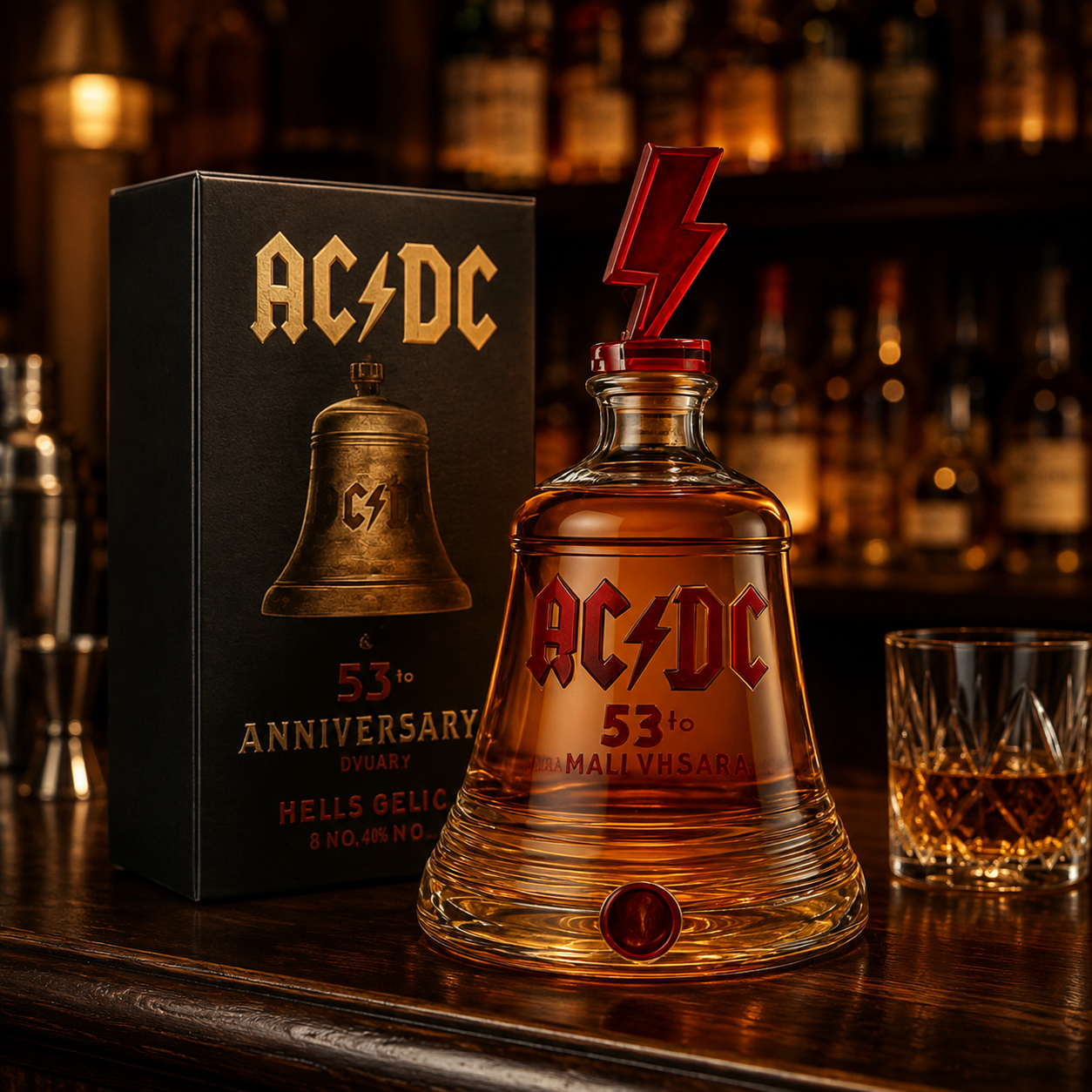 🔔 AC/DC 53rd Anniversary Hell’s Bells Decanter Bottle