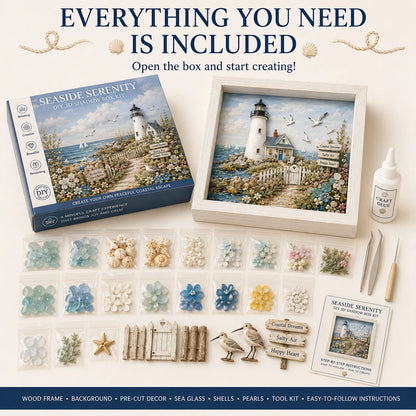 🐚 Seaside Serenity 3D Shadow Box DIY Kit ✨