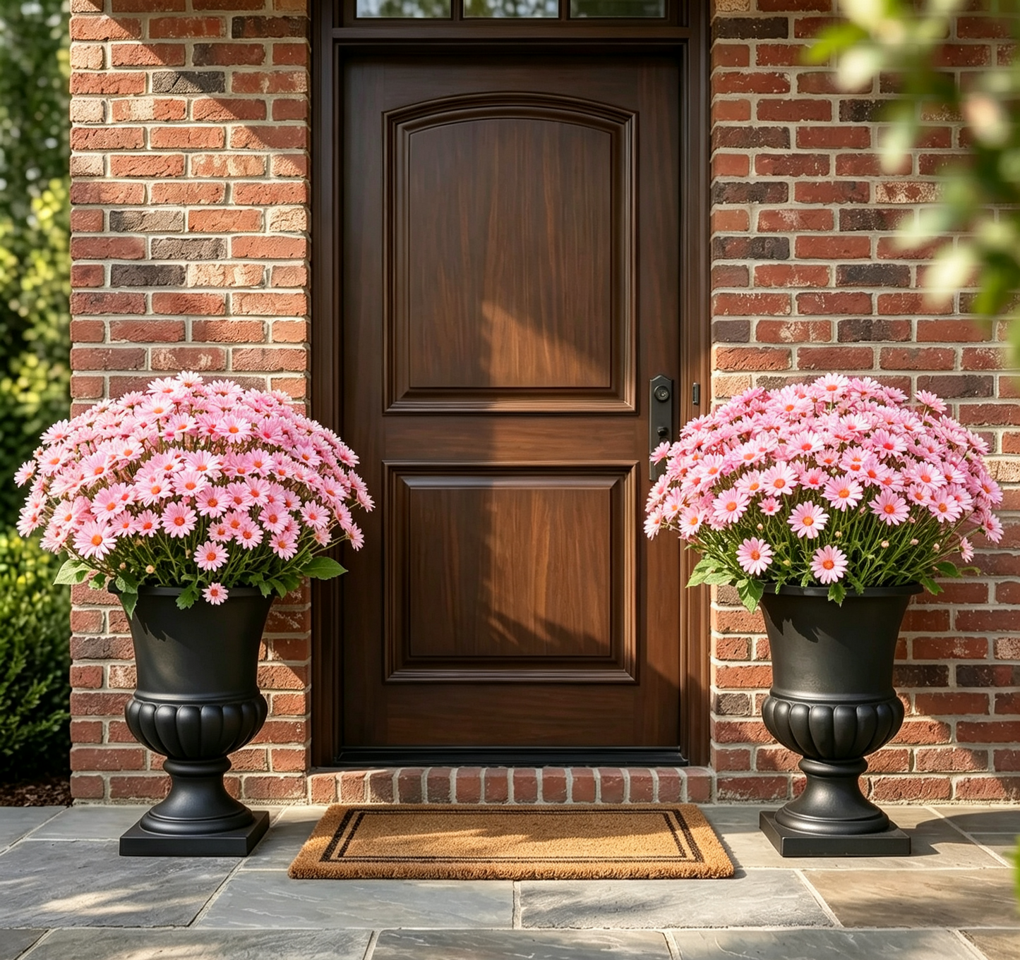 🌼Artificial Outdoor Sunset Mums Flowers - UV resistant, Waterproof, Windproof