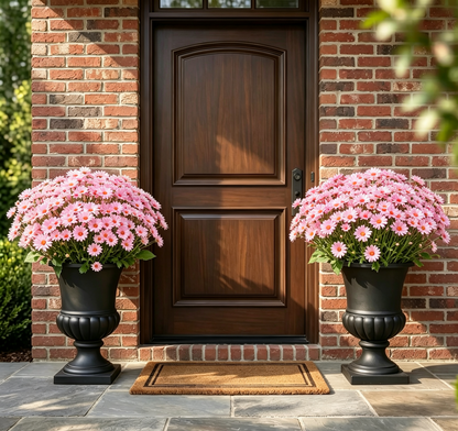 🌼Artificial Outdoor Sunset Mums Flowers - UV resistant, Waterproof, Windproof