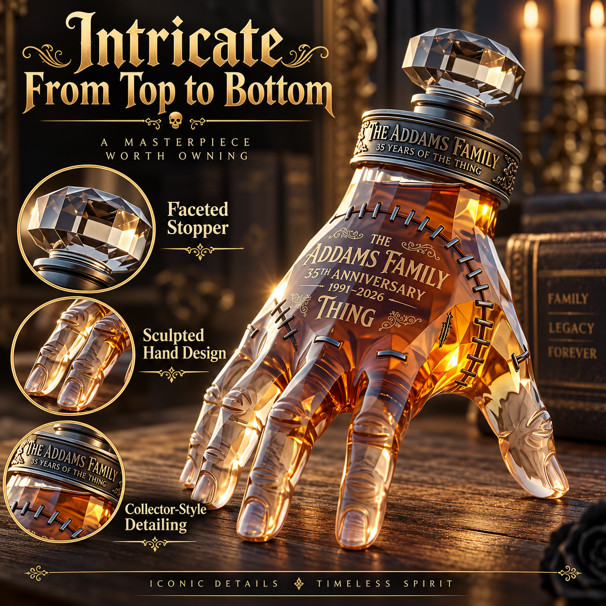 The Addams Family 35th Anniversary 'Thing' Whiskey Decanter