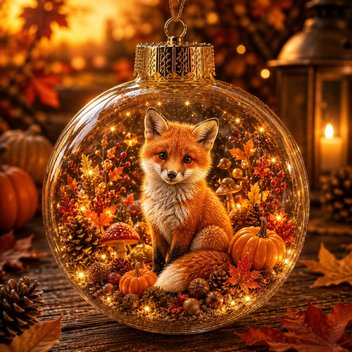 🍁Autumn Woodland Glow Ornament✨ – 8 Adorable Animal Styles