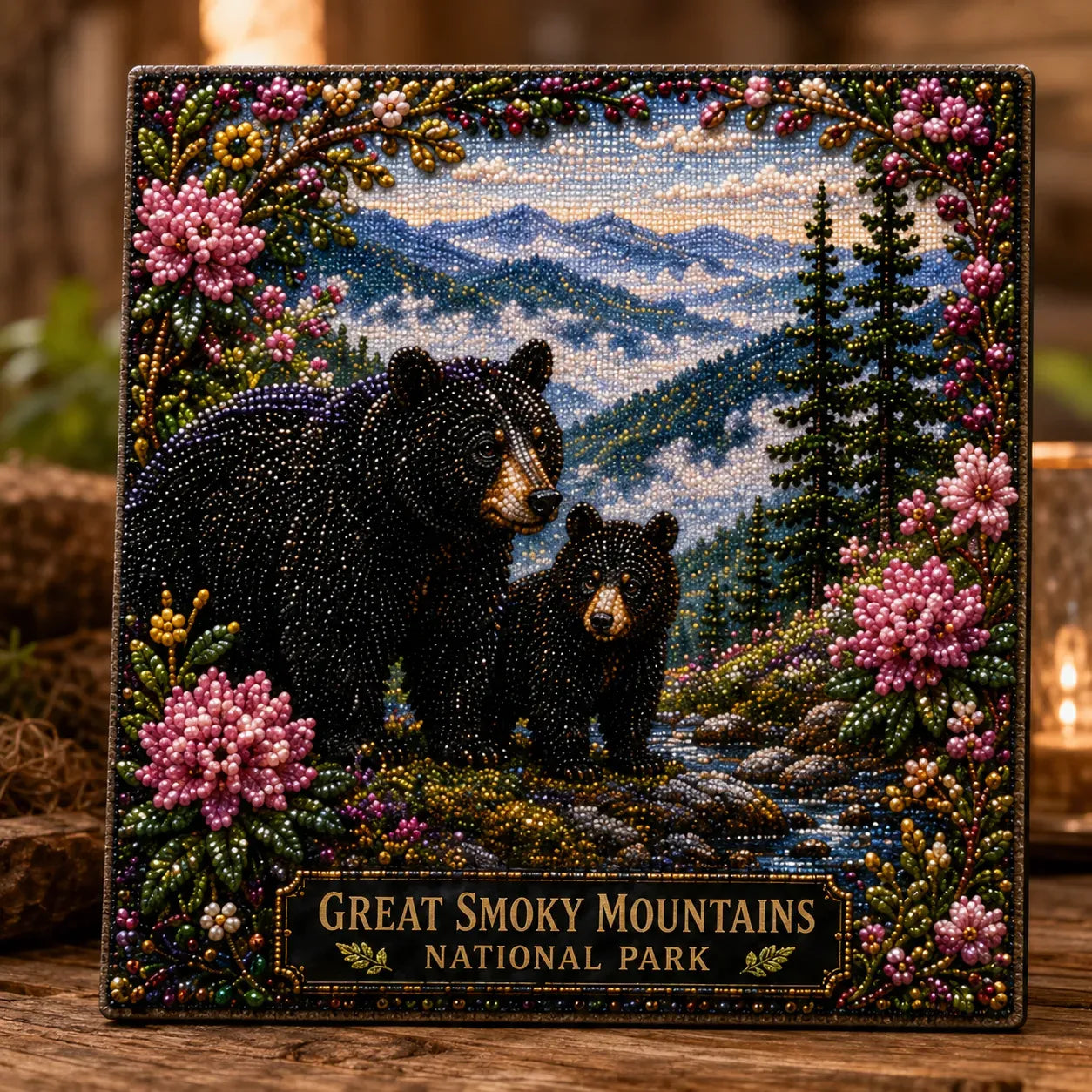 🏔️🌲 Premium 3D Pearl National Parks Wall Art Kit | Luxury Flocked Canvas with Scratch-Resistant Non-Fading Pearl Beads DIY Nature Decor ✨