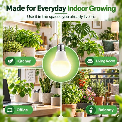 Natural White Full-Spectrum Grow Light Bulbs – E26 Indoor Plant Light, 2-Pack
