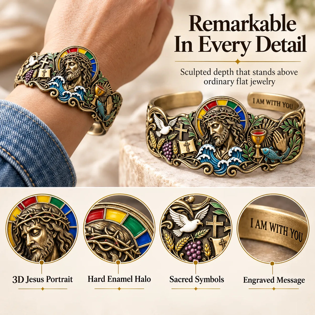 ✝️🙏 Walk by Faith Scripture Cuff – Vintage-Inspired Christian Bracelet with a Meaningful Message