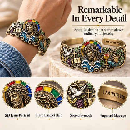 ✝️🙏 Walk by Faith Scripture Cuff – Vintage-Inspired Christian Bracelet with a Meaningful Message