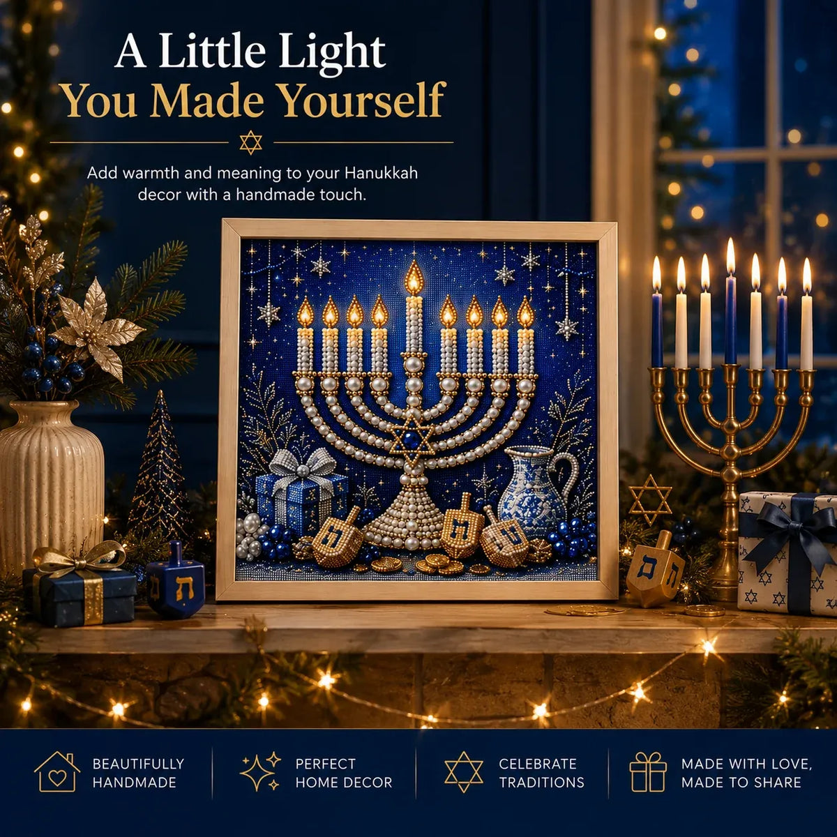 🔥LAST DAY 50% OFF - 🕎✨DIY Hanukkah Pearl Art Kit