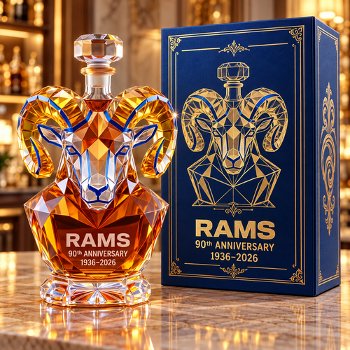 Los -Angeles- Rams 90th Anniversary Sculpted Collector's Decanter