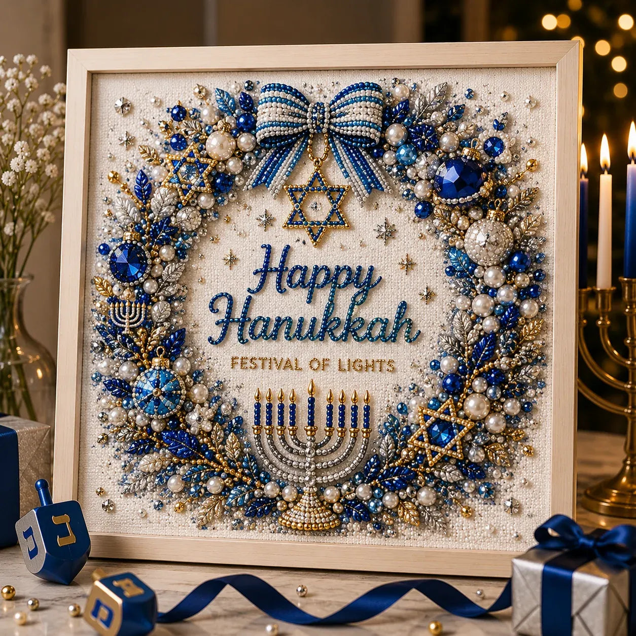 🔥LAST DAY 50% OFF - 🕎✨DIY Hanukkah Pearl Art Kit