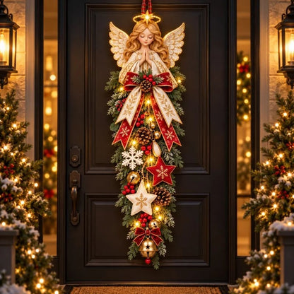 🎉 49% OFF✨👼 Lighted Angel Christmas Door Swag – A Heavenly Holiday Welcome