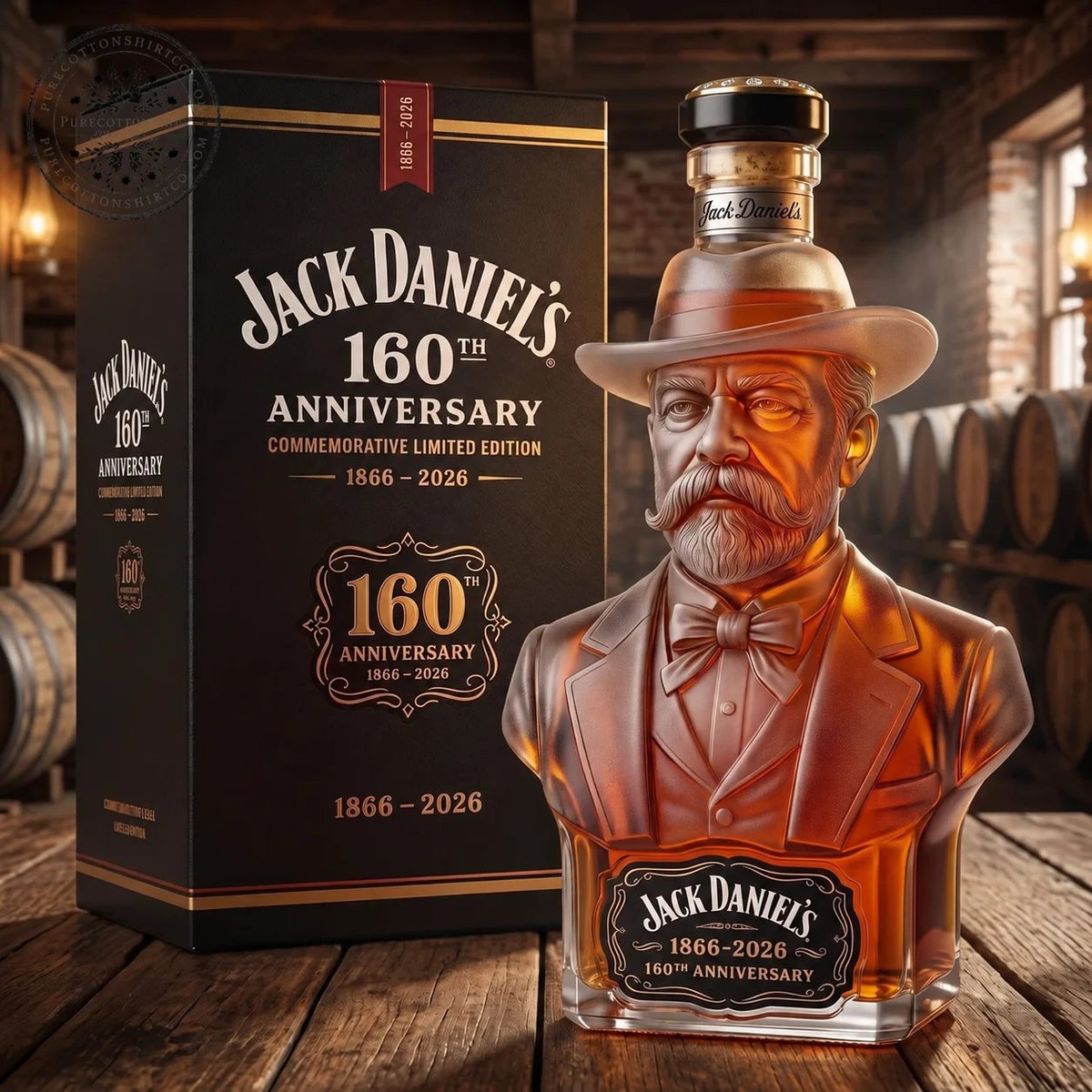 Jack Daniel’s 2026 160th‑Anniversary Bust Glass Decanter
