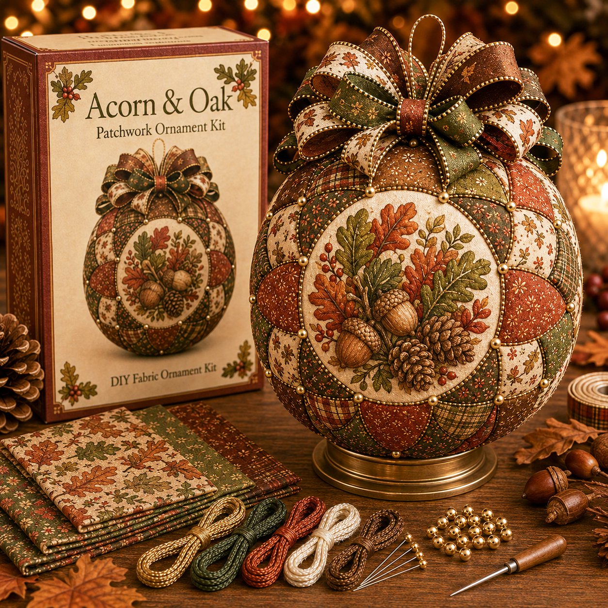 🍂 Autumn Thanksgiving Classics Patchwork Ornament DIY Kit