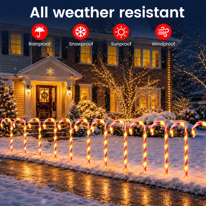 5-Piece Solar Candy Cane Pathway Lights