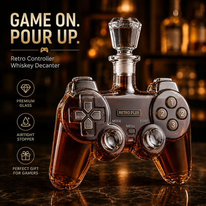 🎮 Retro Gaming Controller Whiskey Decanter – A Legendary Pour for Game Night 🥃