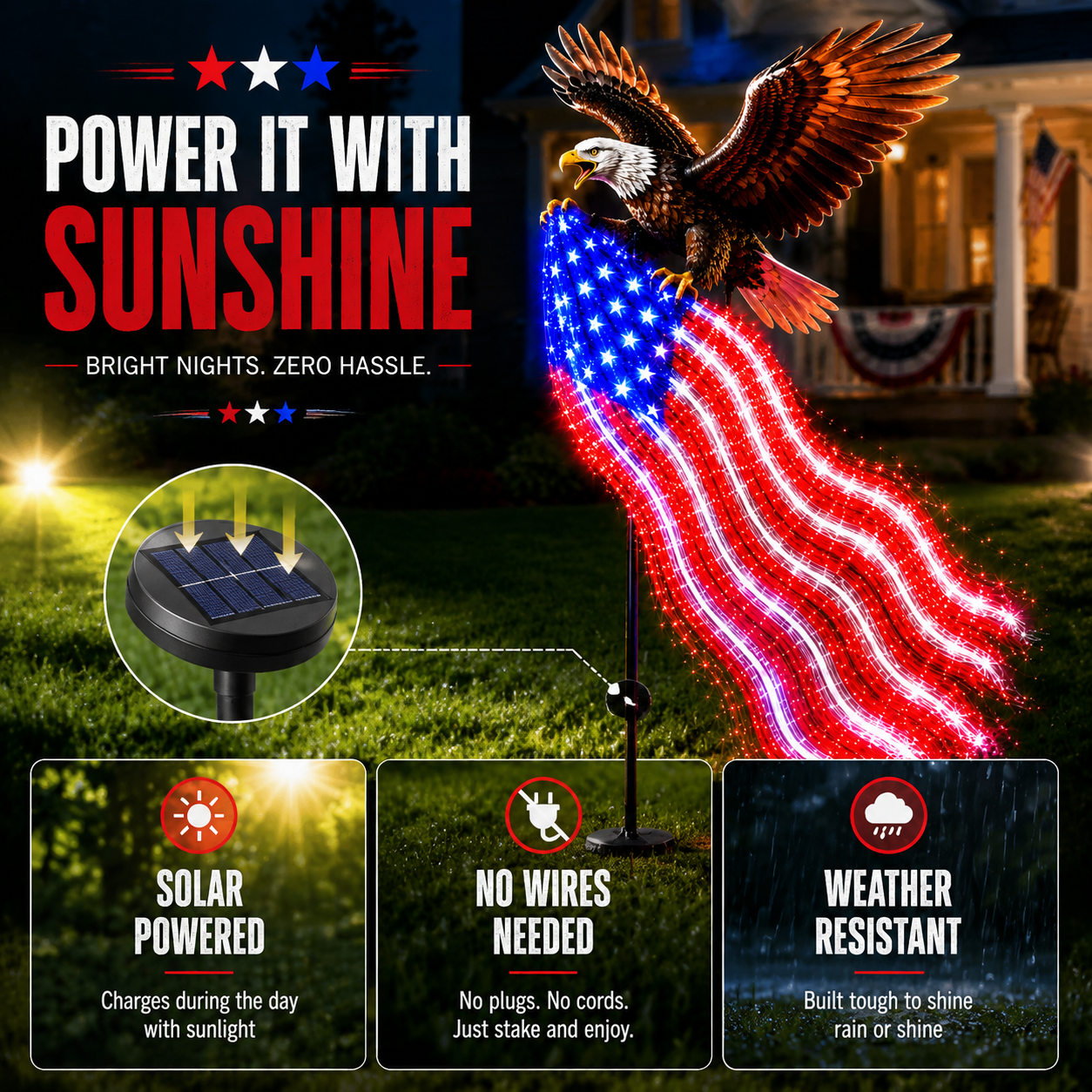 ✨🇺🇸 250th Anniversary Sale - 50% OFF 🦅 Eagle of Freedom™ Solar Garden Light