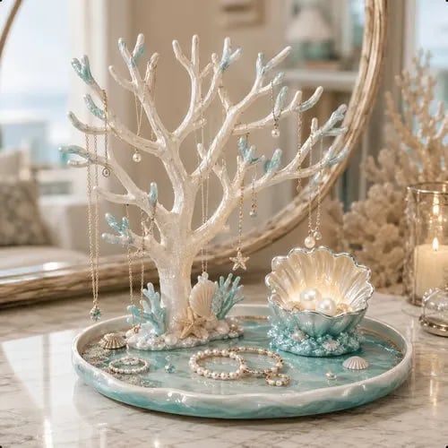✨ Illuminated Sculptural Jewelry Display – 3D Branch Organizer & Vanity Accent
