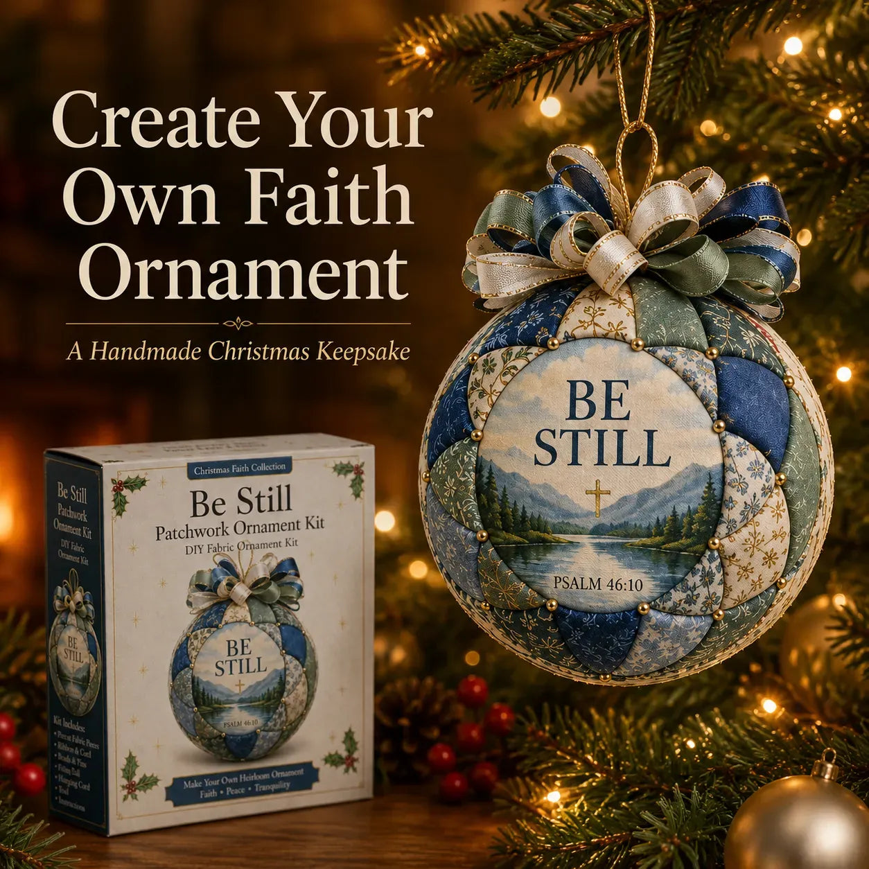 ❤️Beginner-Friendly🎄Christmas Faith Patchwork Ornament DIY Kit