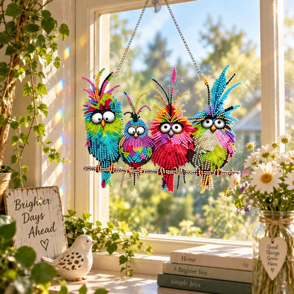 🔥Last Day 50% OFF - 🐦✨ Sunny Birds Diamond Art Suncatcher DIY Kit
