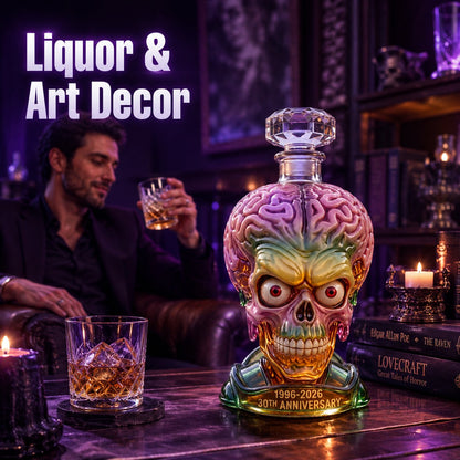 🧠 Alien Skull Glass Liquor Decanter
