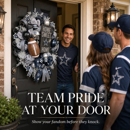 🏈Football Team Handcrafted Wreath for Game-Day Front Door Decor