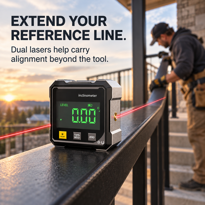 ⚙️ German Quality 4-Side Magnetic Digital Angle Gauge with Laser | Precision You Can Trust