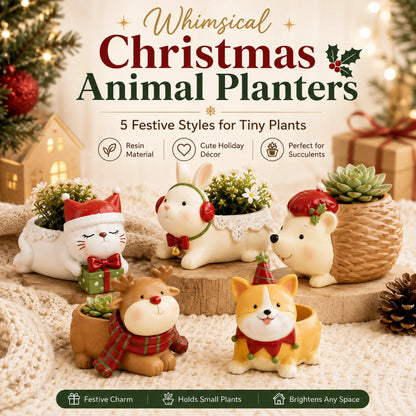 🌿Whimsical Christmas Animal Succulent Planters