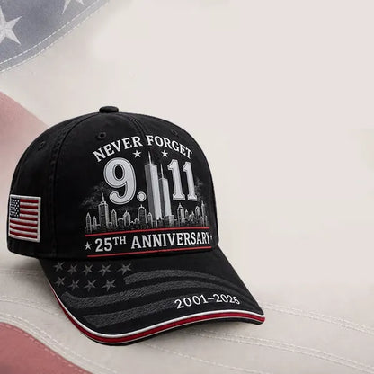 9/11 Never Forget 25th Anniversary Cap – Unisex Patriotic Memorial Hat🧢