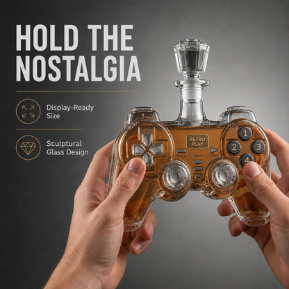 🎮 Retro Gaming Controller Whiskey Decanter – A Legendary Pour for Game Night 🥃