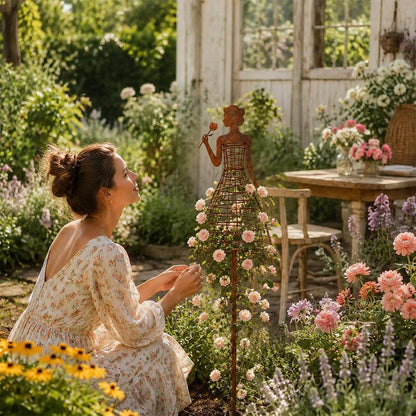 🌹💃Rust-Style Female Dress Plant Climbing Trellis - Outdoor Garden Decor(📦Buy 2 Free Shipping)