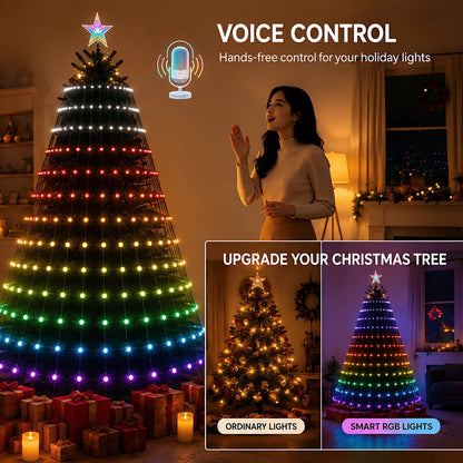 App‑Controlled Christmas Tree Light String, DIY Programmable Music Sync Fairy Lights | Create Custom Holiday Lighting Displays