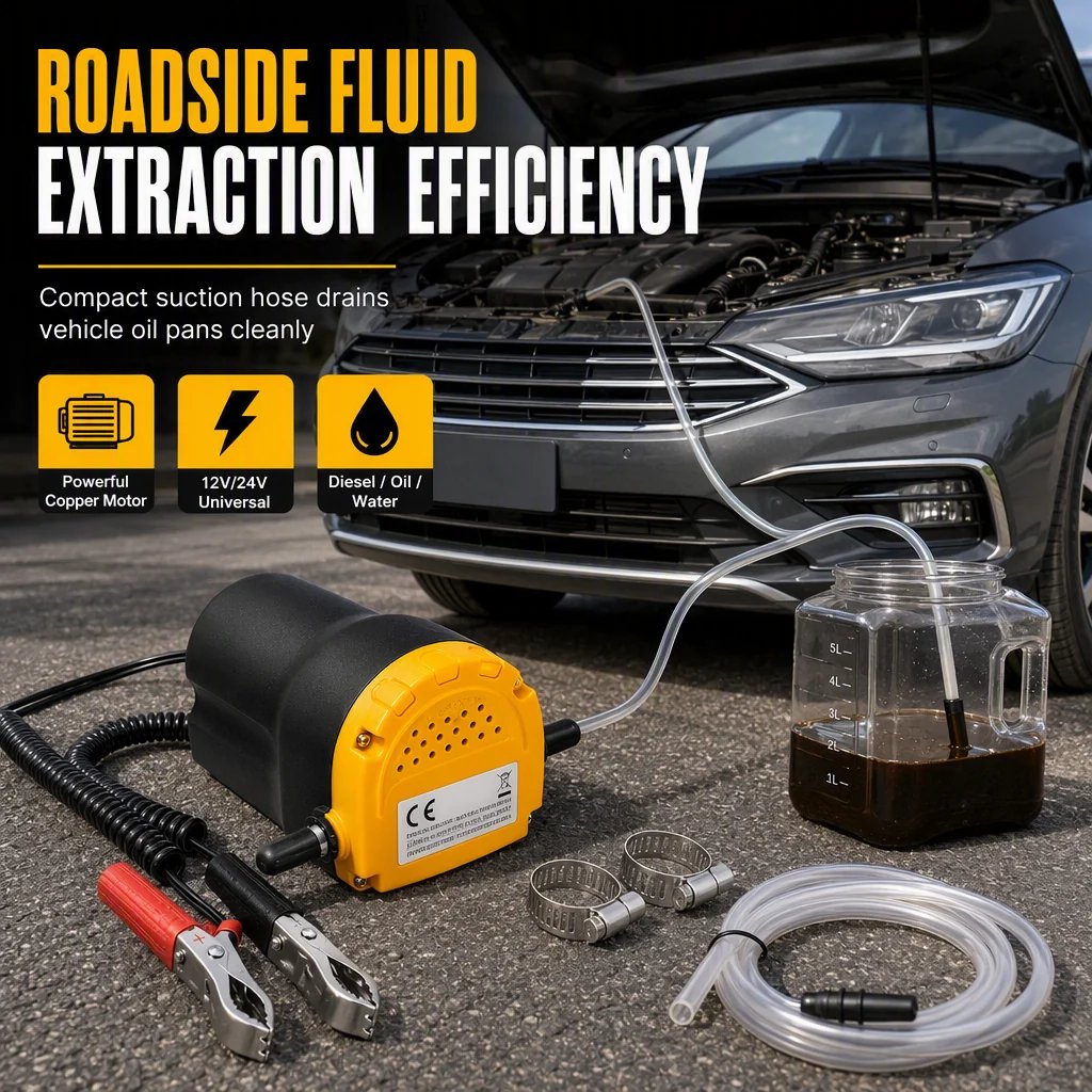 🔧 12V/24V Electric Oil Transfer Pump – Self-Priming Fluid Extractor ⚡