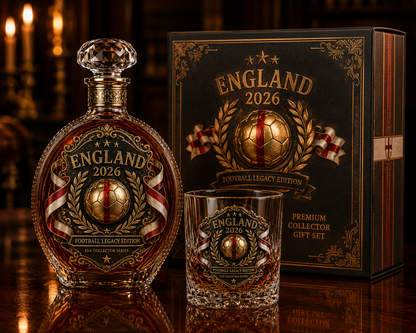 England Football Legacy Whiskey Decanter Set – Collector-Inspired Gift For Lifelong Fans