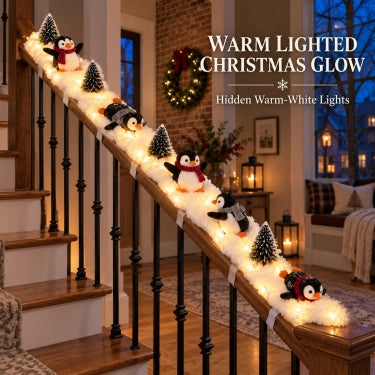 Warm LED penguin stair decoration