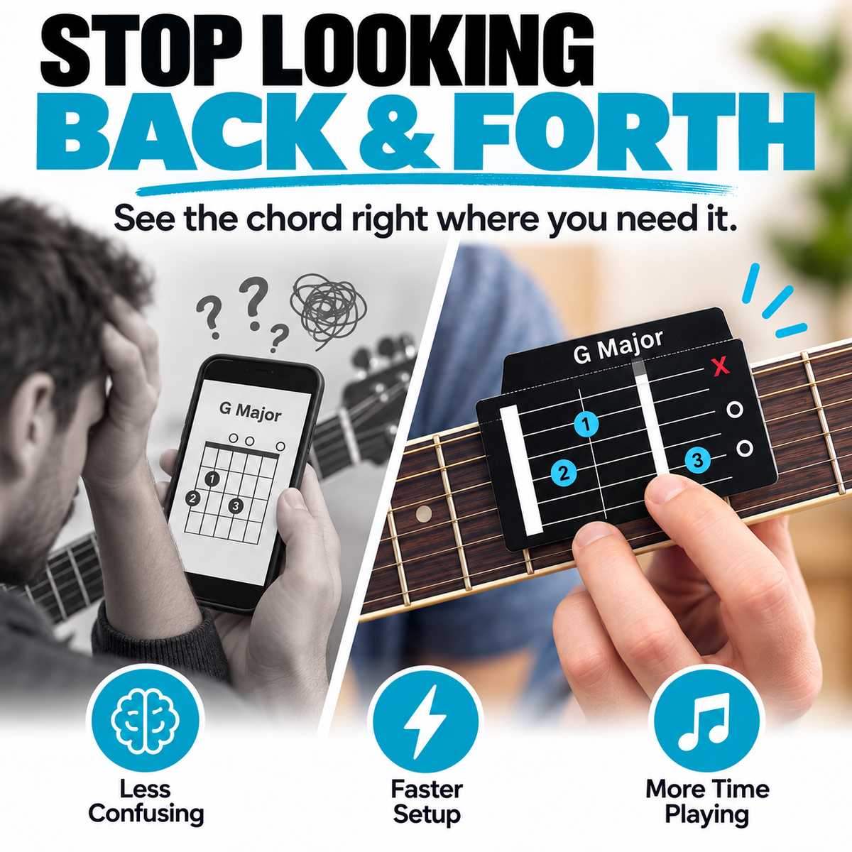 Learn Guitar Chords Faster – Beginner Fretboard Guide Cards
