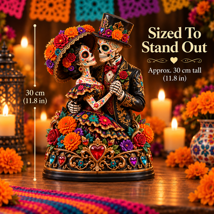 Día de los Muertos Eternal Love Couple Figurine – 11.8" Statement Décor