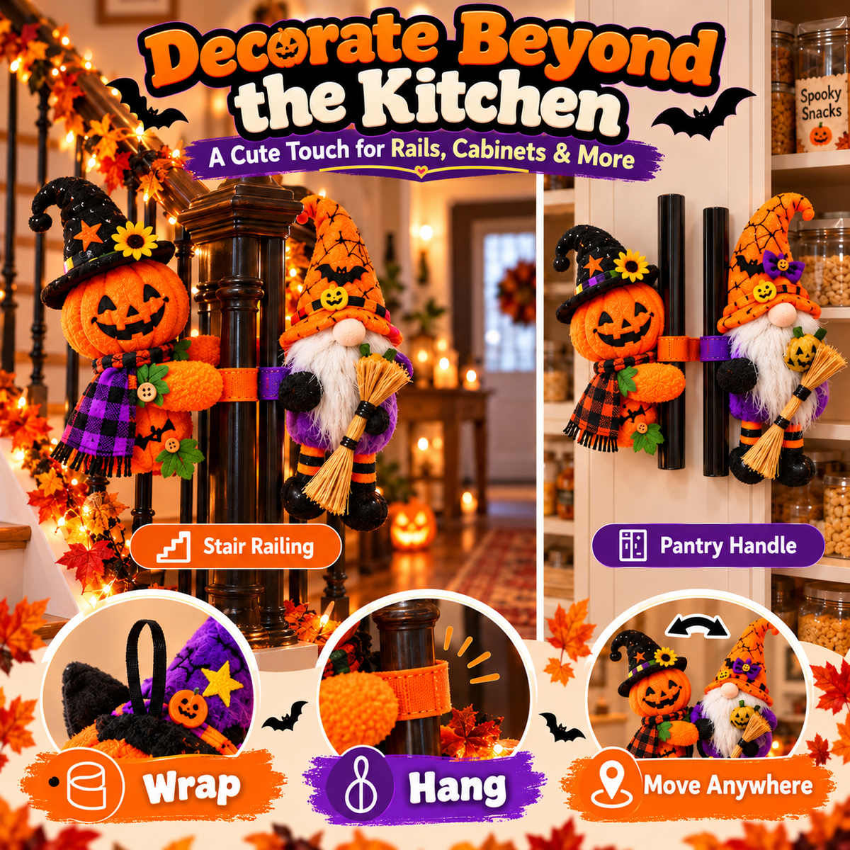Halloween Handle Huggers – Plush Fridge, Rail & Hook Decorations
