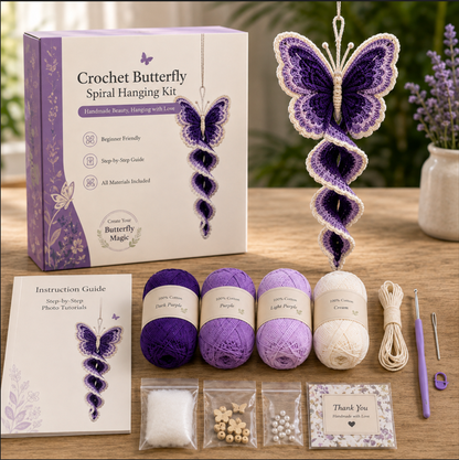 🧶 Crochet Garden Animal Spiral Hanging Kit – Beginner-Friendly DIY Craft