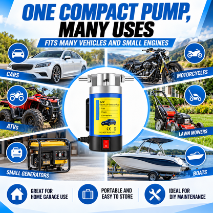 Portable 12 Volt Oil Change Pump | Universal Vehicle Compatibility