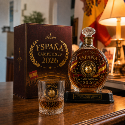 ⚽️España Champions Legacy Whiskey Decanter Set – Commemorative Football Collector Gift
