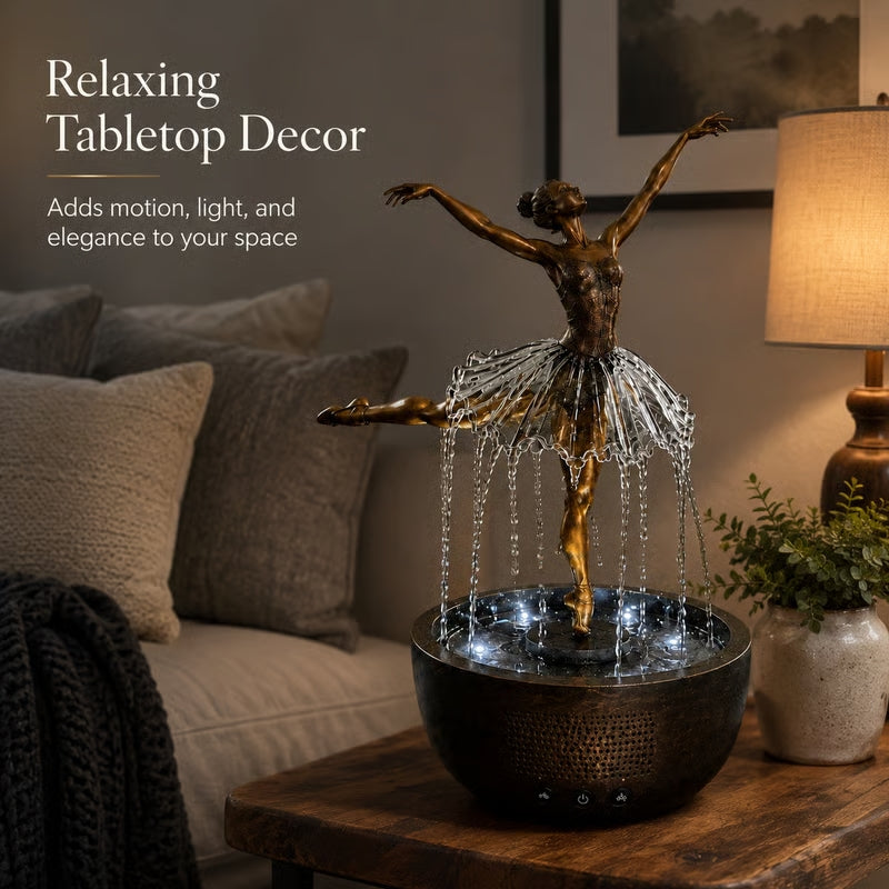Elegant Ballerina Waterfall Fountain Lamp