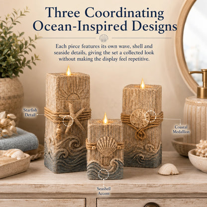 Coastal Glow LED Candle Set