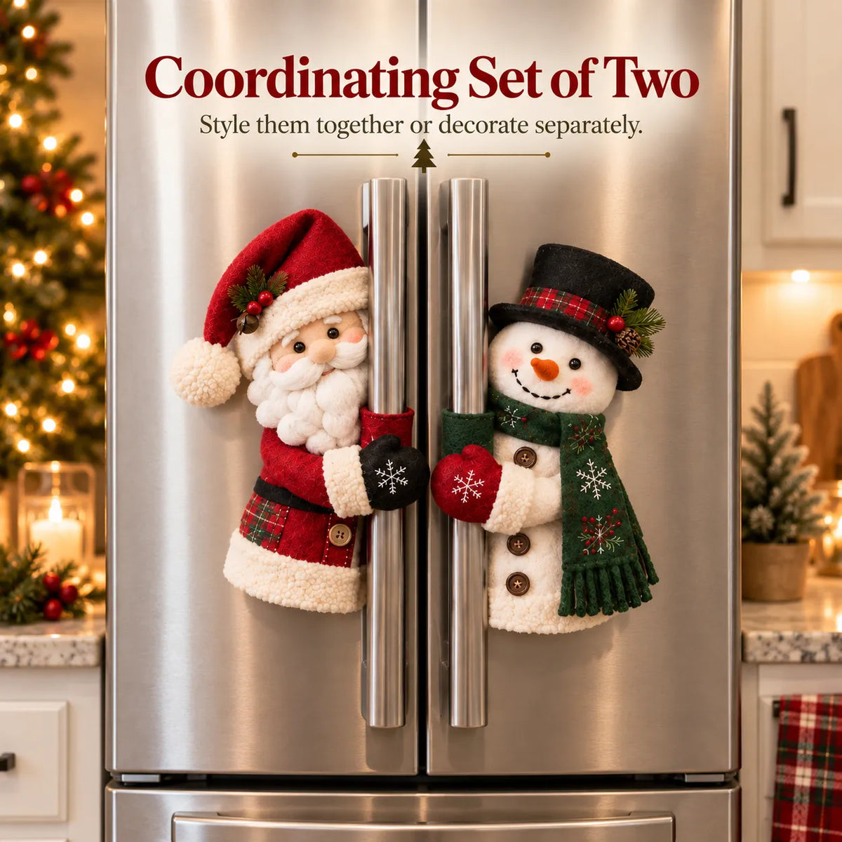 ☃️🎅Christmas Santa & Snowman Handle Huggers – Set of 2