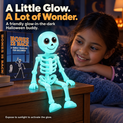Glow-in-the-Dark Skeleton & Storybook Set for Halloween Family Fun