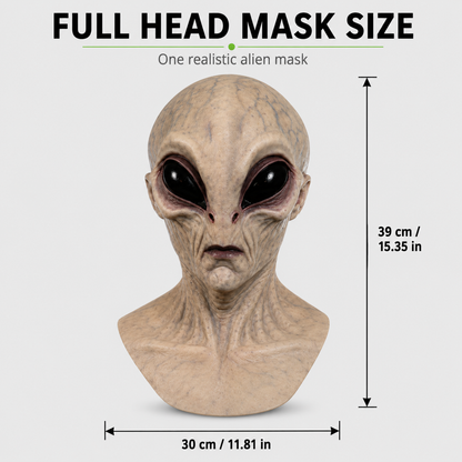 Hyper-Realistic Alien Full Head Mask – Unisex Silicone Halloween Costume Mask