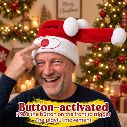 🎅😂 Funny Moving Santa Hat--press the button and watch it move
