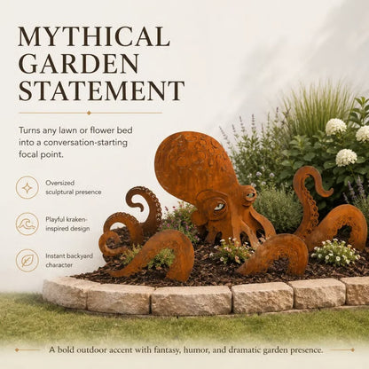 Rustic Kraken Octopus Garden Sculpture