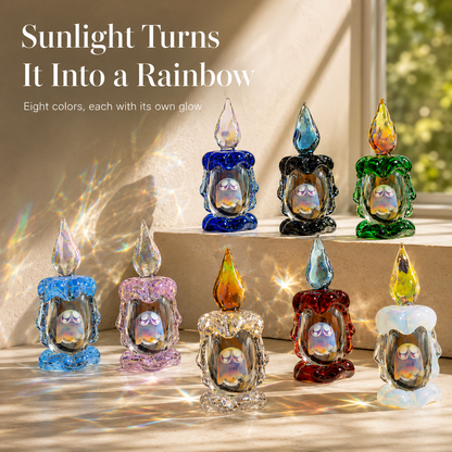 Tiny Ghost in a Glass Candle – Sun-Catching Collectible Figurine
