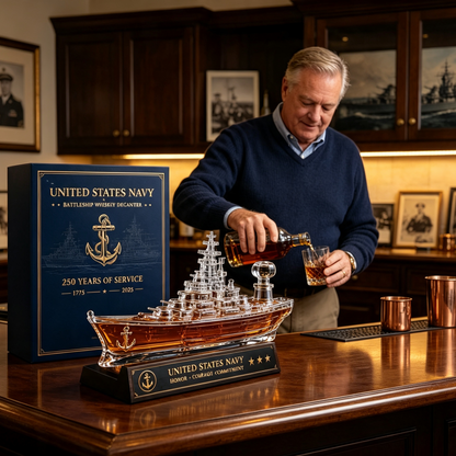 ⚓ Navy Battleship Whiskey Decanter